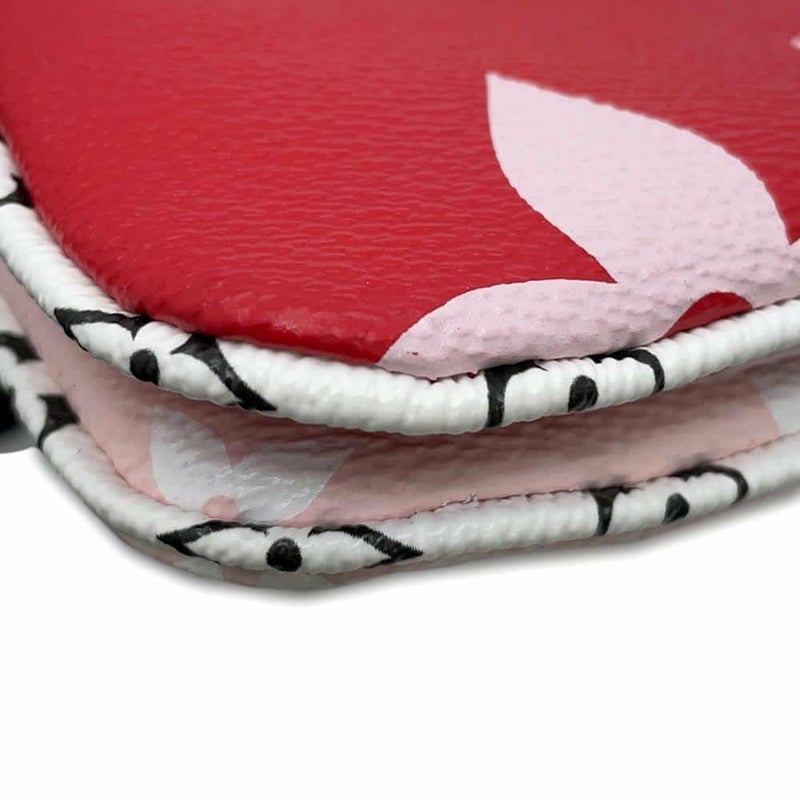 ルイヴィトン チェーンショルダーバッグ モノグラム・ジャイアント ポシェット・ドゥーブル ジップ ルージュ M67561 2wayクラッチ