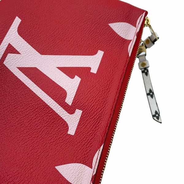 ルイヴィトン チェーンショルダーバッグ モノグラム・ジャイアント ポシェット・ドゥーブル ジップ ルージュ M67561 2wayクラッチ