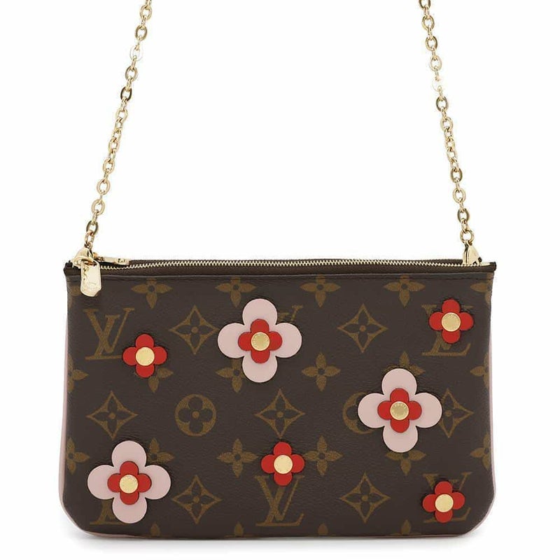 ルイヴィトン チェーンショルダーバッグ モノグラム ポシェット・ドゥーブル ジップ ブルーミングフラワー M63905 ヴィトン
