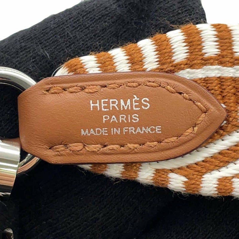 エルメス ショルダーストラップ バンドリエール サングル カヴァル ゴールド/エクリュ/シルバー金具 キャンバス/スイフト W刻印