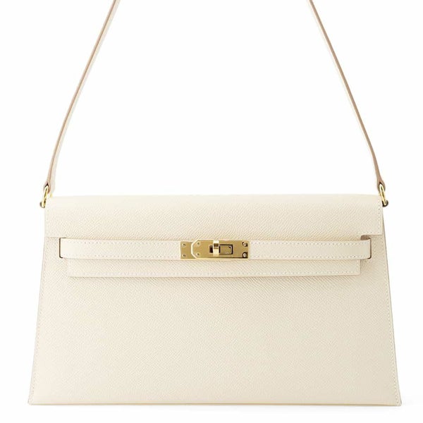 エルメス クラッチバッグ ケリーエラン クレ/ゴールド金具 エプソン W刻印 2wayショルダー