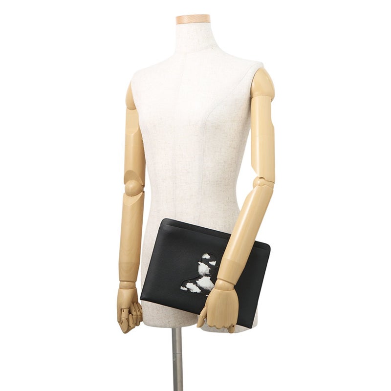 デルヴォー クラッチバッグ ポシェット トロンプルイユ レザー Delvaux デルボー 黒