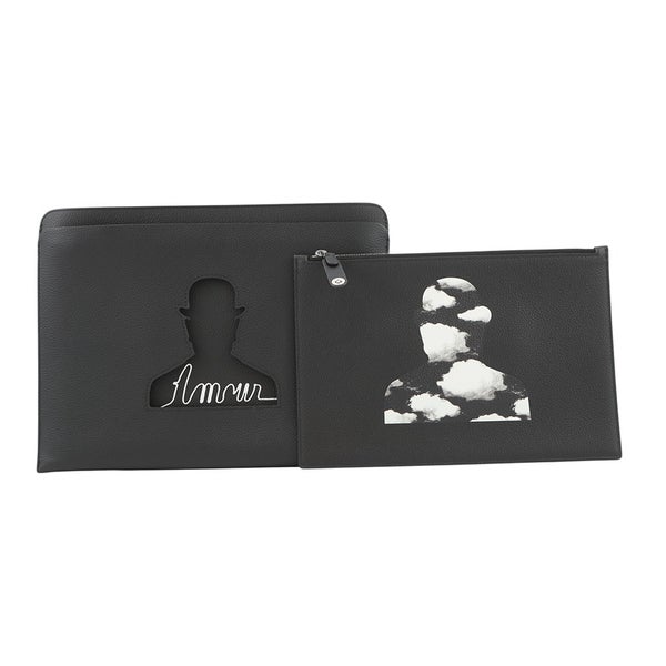 デルヴォー クラッチバッグ ポシェット トロンプルイユ レザー Delvaux デルボー 黒