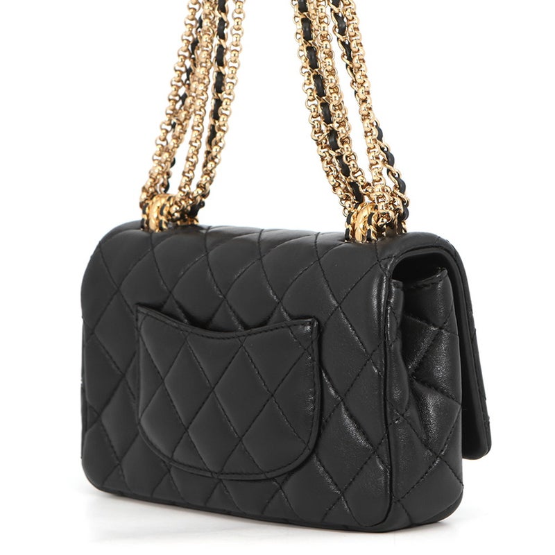 シャネル チェーンショルダーバッグ マトラッセ ココマーク ミニ AS4972 CHANEL 黒