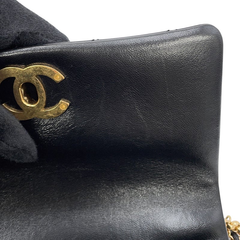 シャネル チェーンショルダーバッグ マトラッセ ココマーク ミニ AS4972 CHANEL 黒