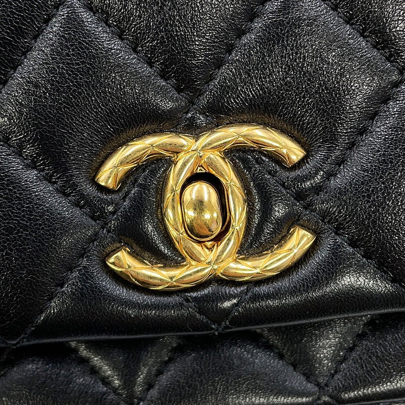 シャネル チェーンショルダーバッグ マトラッセ ココマーク ミニ AS4972 CHANEL 黒