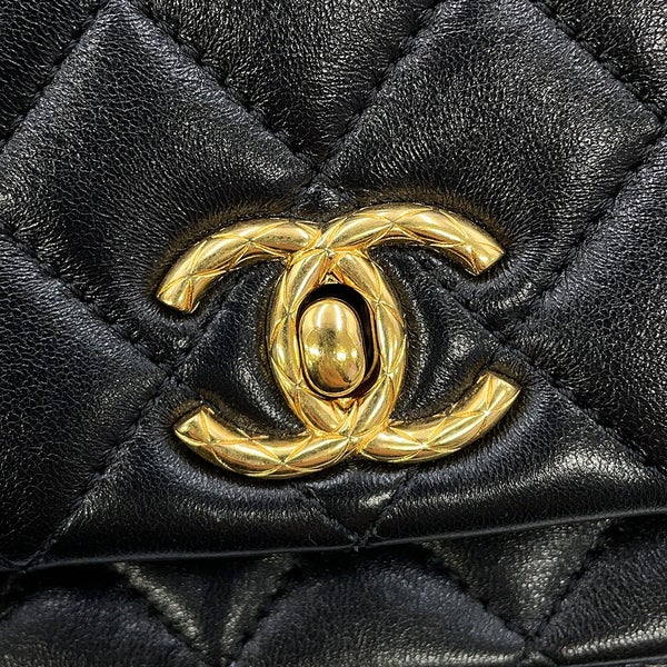 シャネル チェーンショルダーバッグ マトラッセ ココマーク ミニ AS4972 CHANEL 黒
