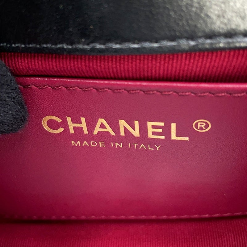 シャネル チェーンショルダーバッグ マトラッセ ココマーク ミニ AS4972 CHANEL 黒