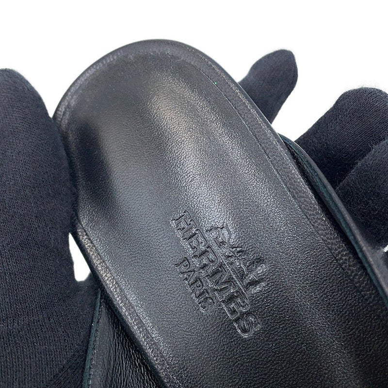 エルメス ミュール オズ OZ レザー レディースサイズ36 HERMES 靴 黒