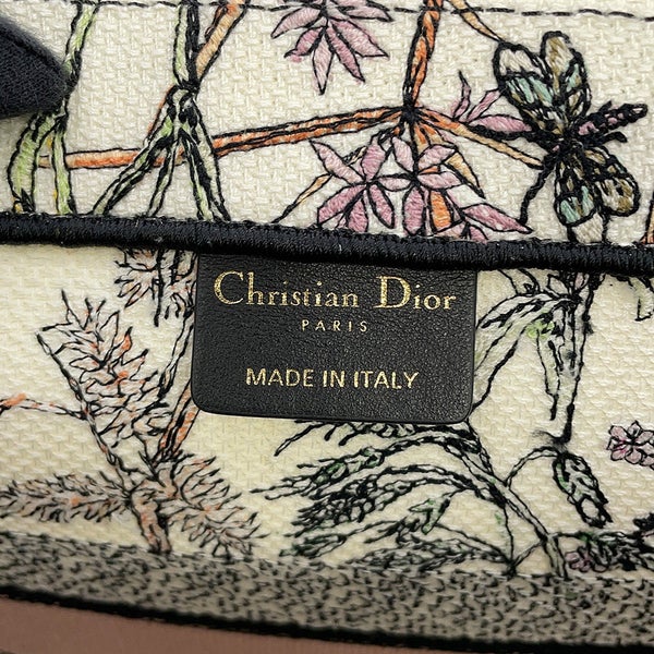 クリスチャン・ディオール トートバッグ ブックトート ハーバリウム エンブロイダリー ミディアム Christian Dior 白
