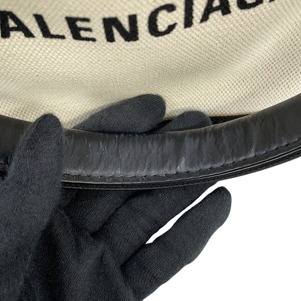 バレンシアガ ハンドバッグ ネイビーカバ XS キャンバス 390346 ポーチ付 BALENCIAGA 2way 白 黒