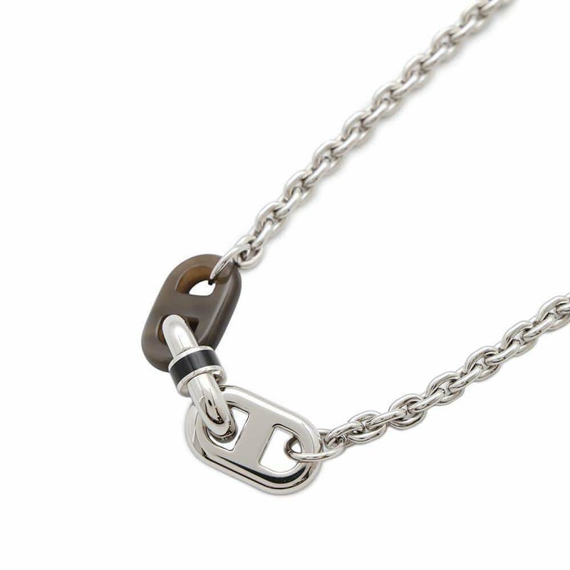 エルメス ネックレス マイヨン Maillon メタル バッファローホーン HERMES アクセサリー メンズ 黒