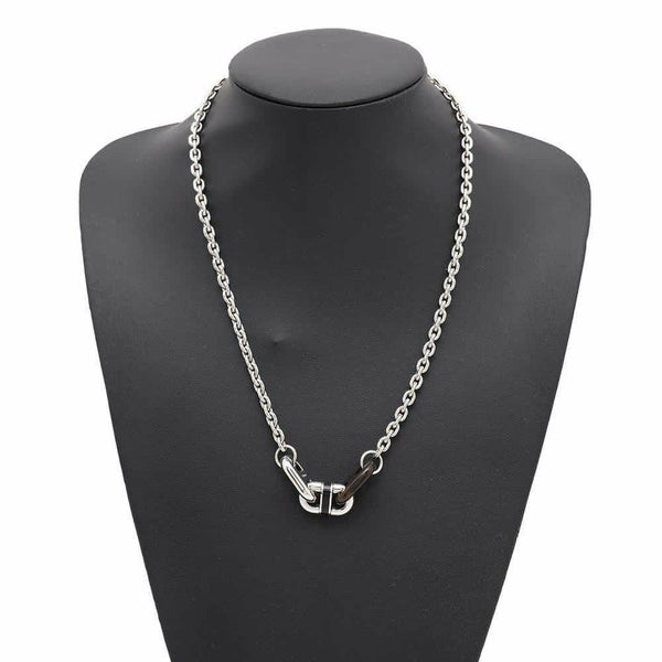 エルメス ネックレス マイヨン Maillon メタル バッファローホーン HERMES アクセサリー メンズ 黒