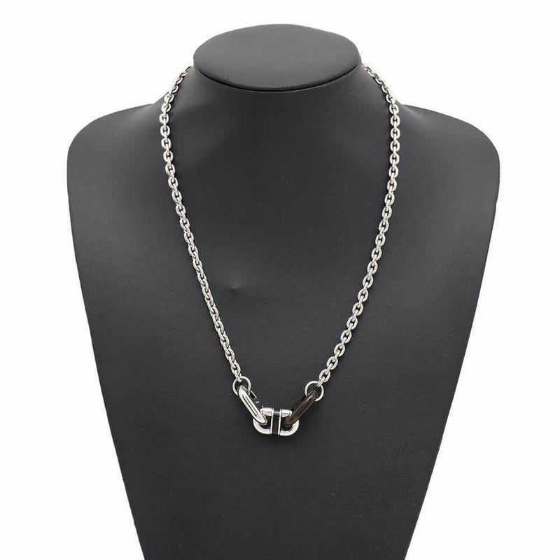 エルメス ネックレス マイヨン Maillon メタル バッファローホーン HERMES アクセサリー メンズ 黒