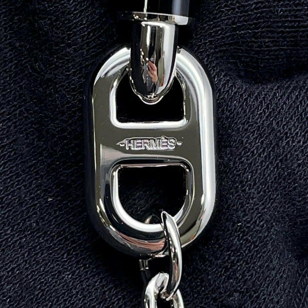 エルメス ネックレス マイヨン Maillon メタル バッファローホーン HERMES アクセサリー メンズ 黒