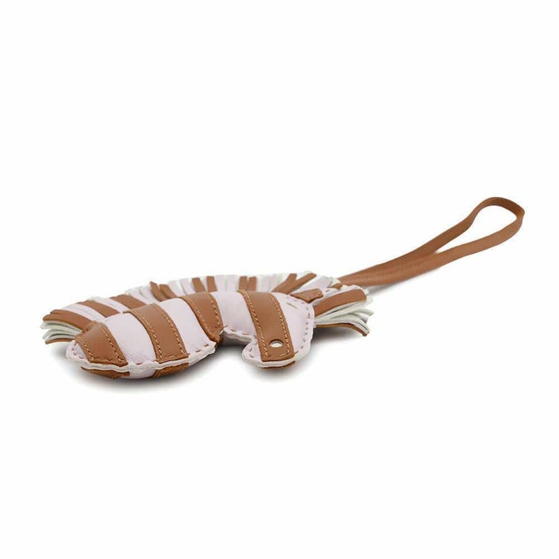 エルメス バッグチャーム ジージー・サバンナ モーヴペール/ゴールド/ヴェールフィズ ラムスキン U刻印 チャーム シマウマ