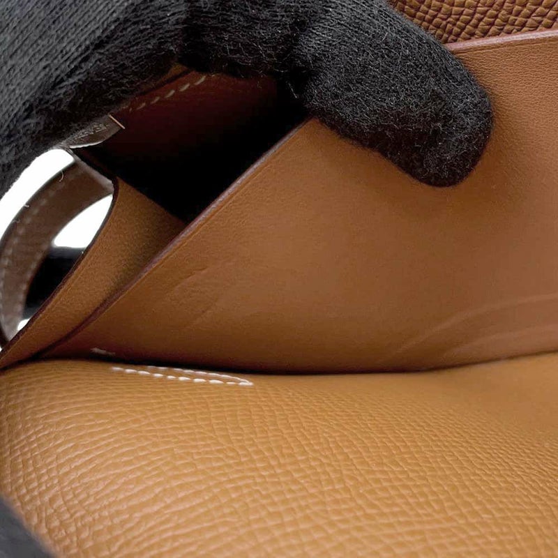 エルメス 長財布 ケリーウォレット ロング ゴールド/シルバー金具 エプソン B刻印 HERMES 財布