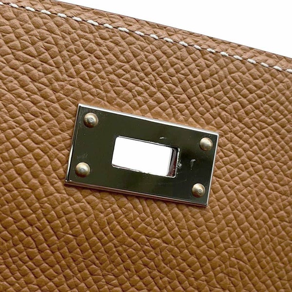 エルメス 長財布 ケリーウォレット ロング ゴールド/シルバー金具 エプソン B刻印 HERMES 財布