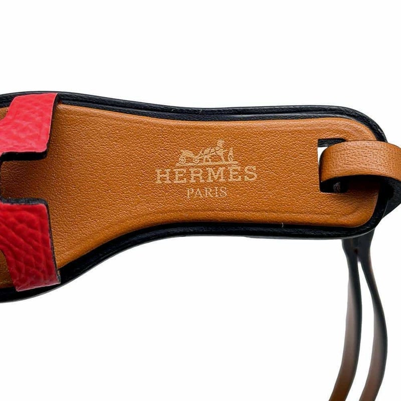 エルメス バッグチャーム オラン・ナノ ルージュクー/ナチュラルサブレ/ブラック エプソン/ヴォーバトラー/ヴァッシュハンター