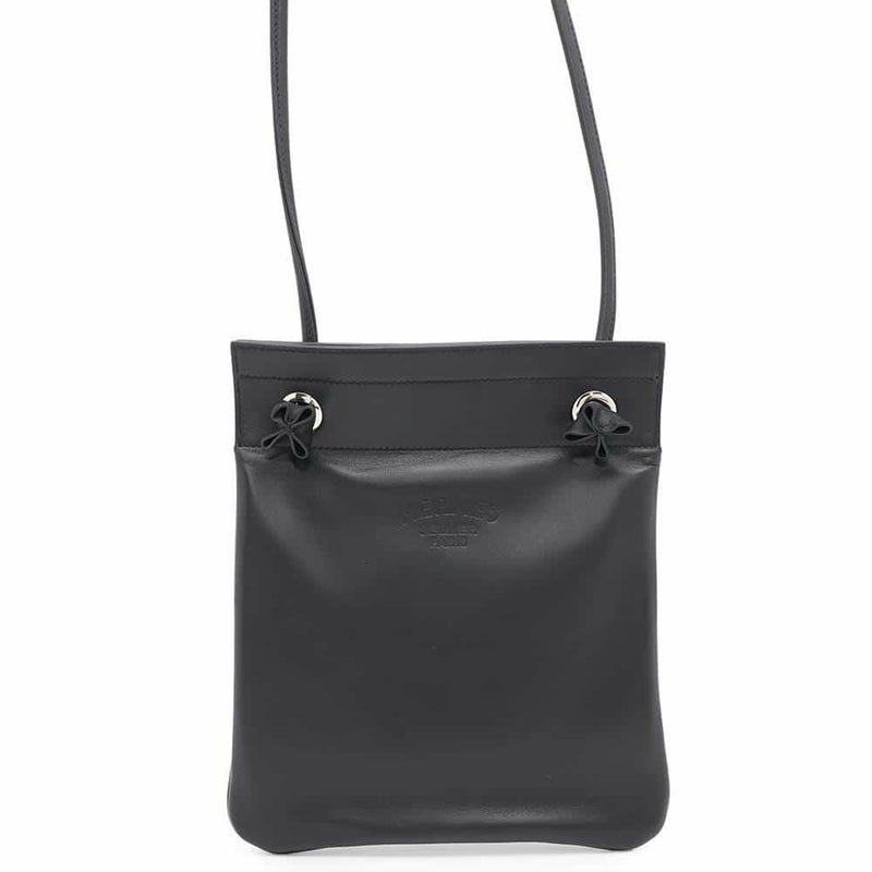 エルメス ショルダーバッグ サック アリーヌ ミニ ブラック/シルバー金具 スイフト C刻印 HERMES 黒
