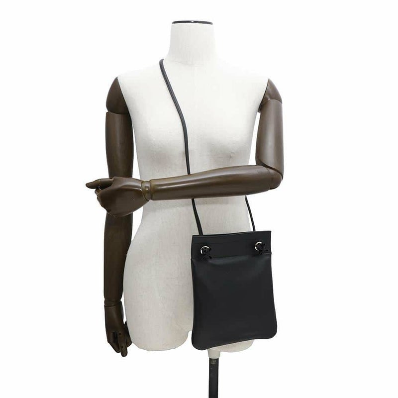エルメス ショルダーバッグ サック アリーヌ ミニ ブラック/シルバー金具 スイフト C刻印 HERMES 黒