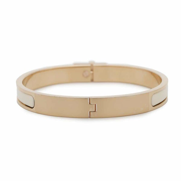 エルメス ブレスレット ミニクリック ケリー GM エナメル クレーム/ピンクゴールド金具 HERMES