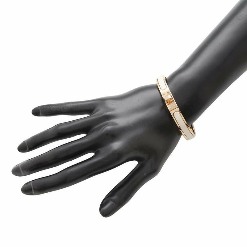 エルメス ブレスレット ミニクリック ケリー GM エナメル クレーム/ピンクゴールド金具 HERMES