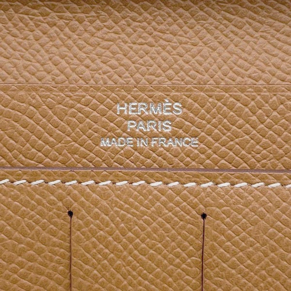 エルメス 二つ折り長財布 シチズンツイル ロング コンビネ ゴールド/シルバー金具 エプソン W刻印