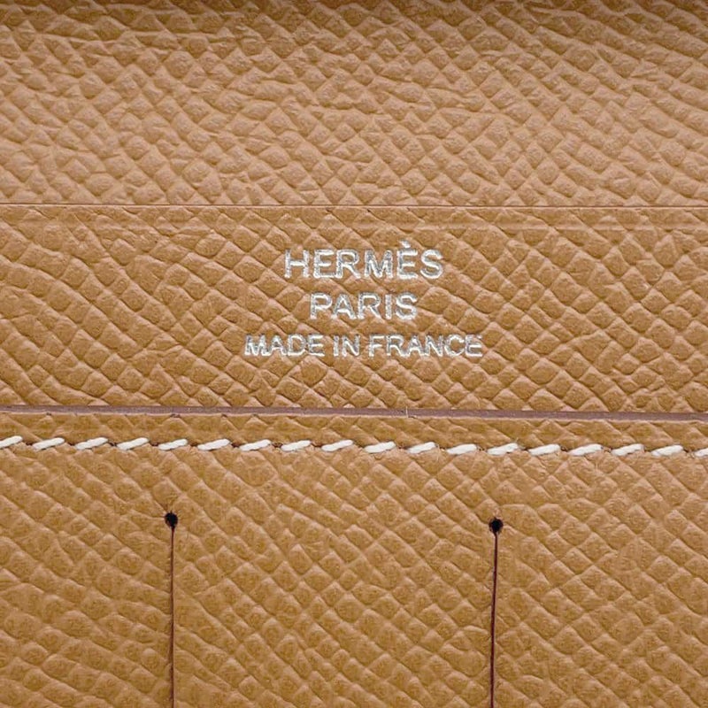 エルメス 二つ折り長財布 シチズンツイル ロング コンビネ ゴールド/シルバー金具 エプソン W刻印