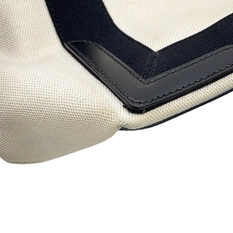 バレンシアガ トートバッグ ネイビーカバス S ポーチ付 キャンバス 339933 BALENCIAGA 白 黒