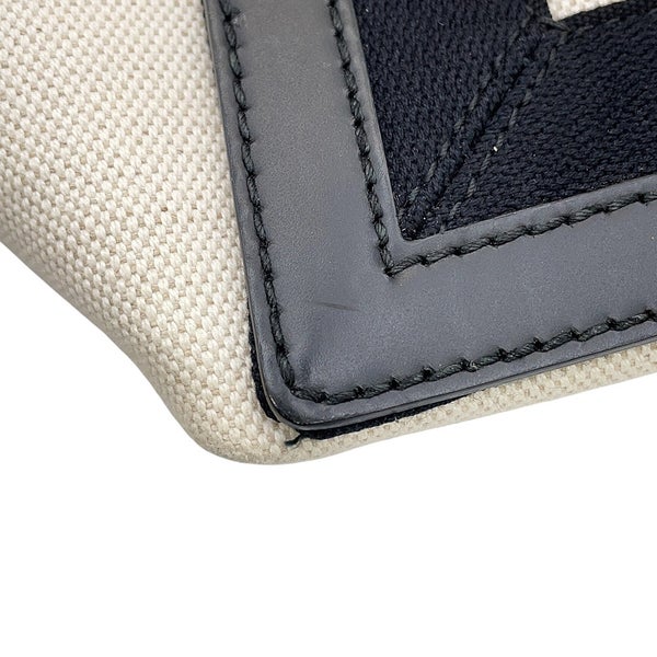 バレンシアガ トートバッグ ネイビーカバス S ポーチ付 キャンバス 339933 BALENCIAGA 白 黒