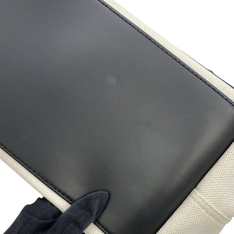 バレンシアガ トートバッグ ネイビーカバス S ポーチ付 キャンバス 339933 BALENCIAGA 白 黒