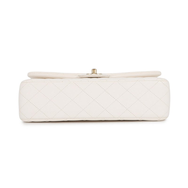 シャネル チェーンショルダーバッグ マトラッセ25 ココマーク ラムスキン ダブルチェーン A01112 CHANEL 白