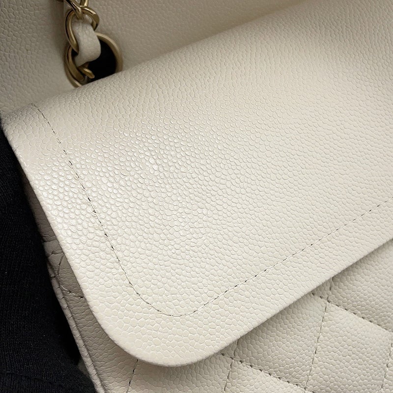 シャネル チェーンショルダーバッグ マトラッセ25 ココマーク ラムスキン ダブルチェーン A01112 CHANEL 白