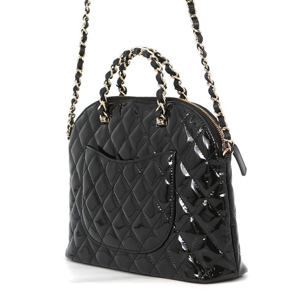 シャネル チェーンショルダーバッグ ココマーク マトラッセ パテント AS3969 CHANEL 2
way ハンドバッグ 黒