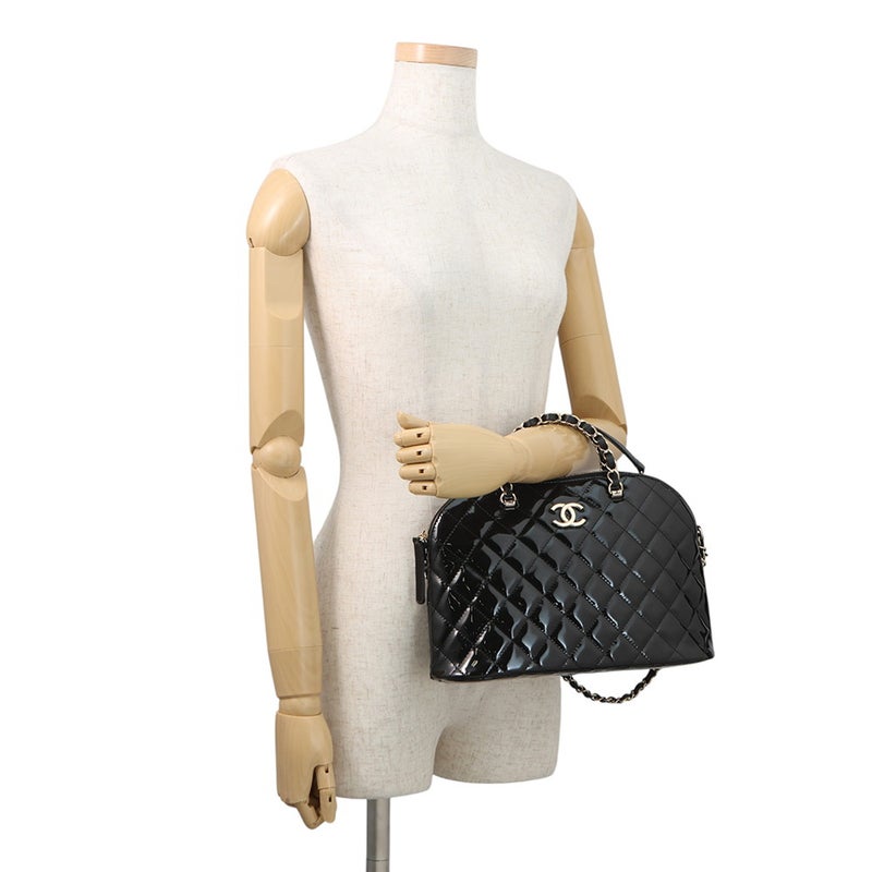 シャネル チェーンショルダーバッグ ココマーク マトラッセ パテント AS3969 CHANEL 2
way ハンドバッグ 黒