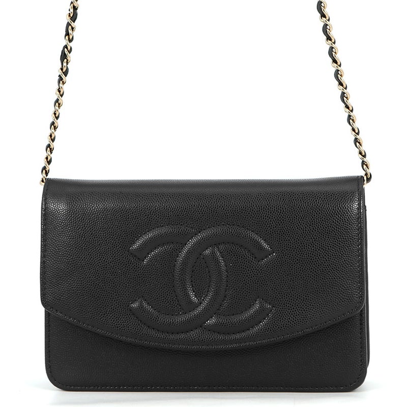 シャネル チェーンウォレット ココマーク キャビアスキン AP4653 CHANEL 財布 黒