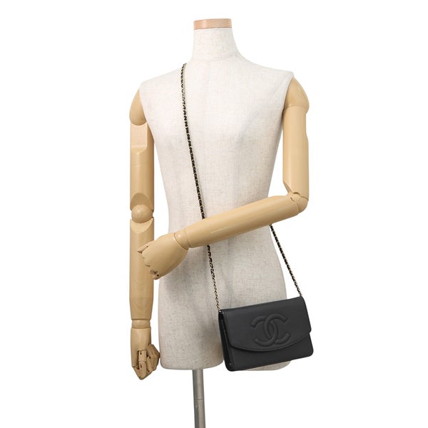 シャネル チェーンウォレット ココマーク キャビアスキン AP4653 CHANEL 財布 黒