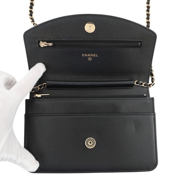 シャネル チェーンウォレット ココマーク キャビアスキン AP4653 CHANEL 財布 黒