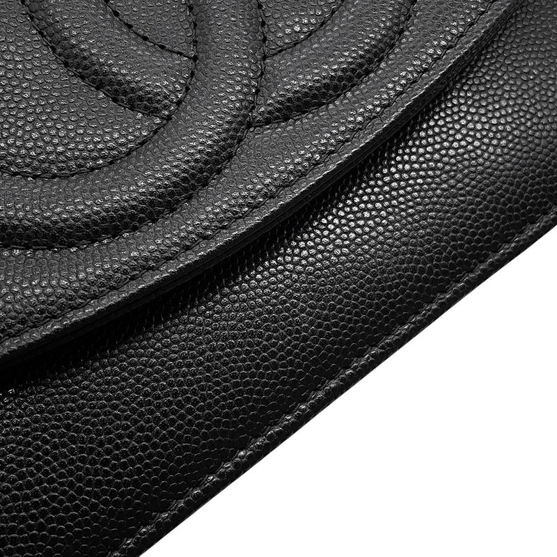 シャネル チェーンウォレット ココマーク キャビアスキン AP4653 CHANEL 財布 黒