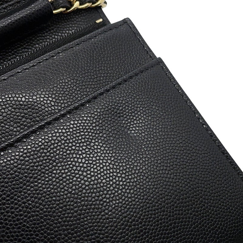 シャネル チェーンウォレット ココマーク キャビアスキン AP4653 CHANEL 財布 黒
