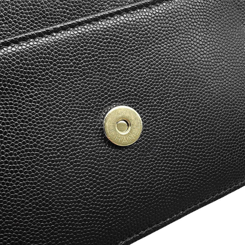 シャネル チェーンウォレット ココマーク キャビアスキン AP4653 CHANEL 財布 黒