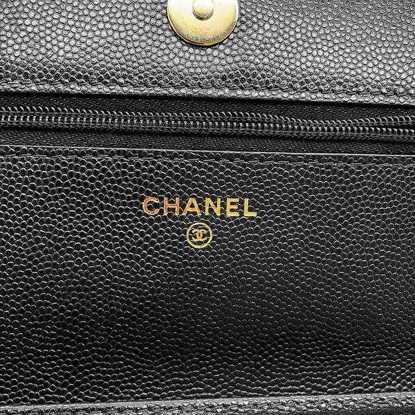 シャネル チェーンウォレット ココマーク キャビアスキン AP4653 CHANEL 財布 黒
