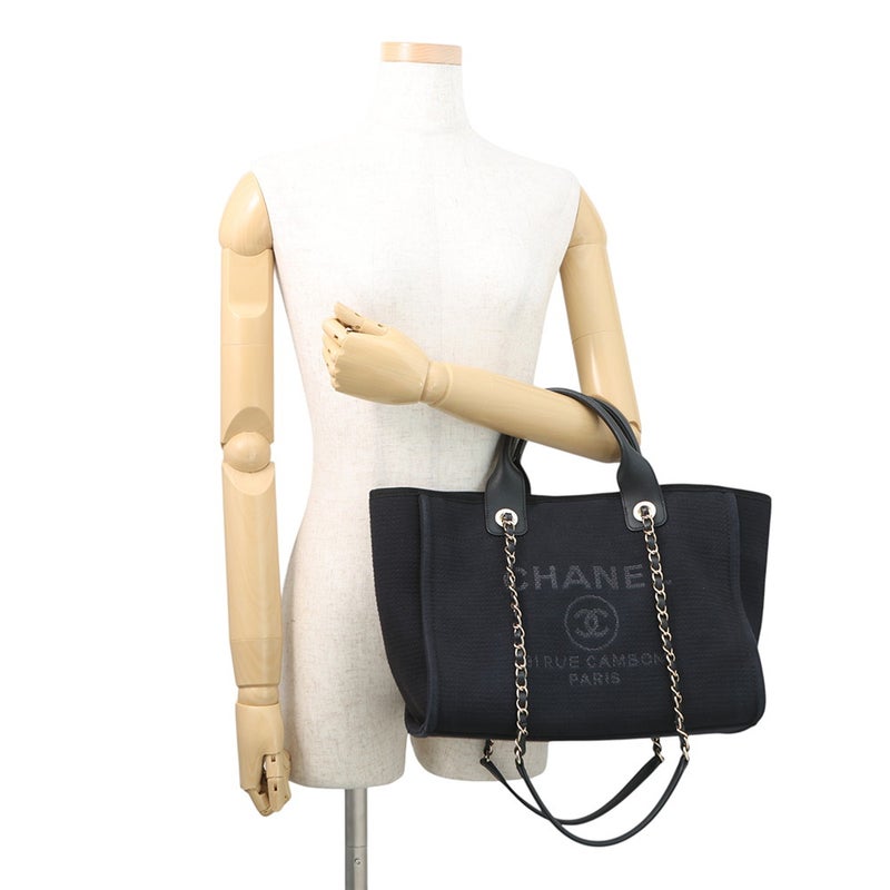 シャネル トートバッグ ドーヴィル ココマーク スモール ショッピングバッグ キャンバス AS3257 CHANEL 2way 黒