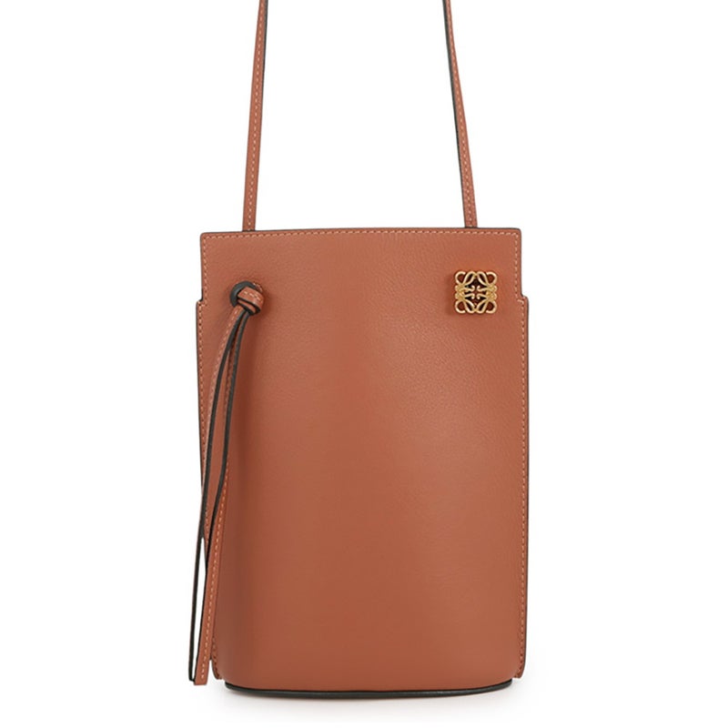 ロエベ ショルダーバッグ ダイスポケット DICE POKET カーフレザー C630R12X01 LOEWE ポシェット ブラウン