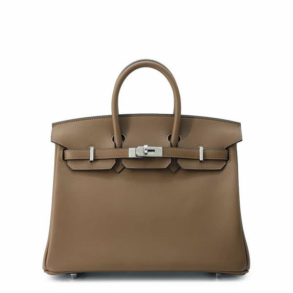エルメス バーキン25 ヴェルソ アルザン/ベージュマルファ/シルバー金具 スイフト W刻印 HERMES Birkin ハンドバッグ