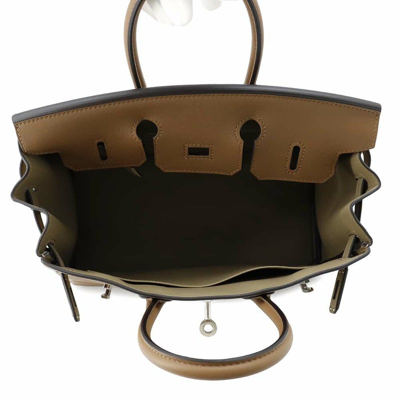 エルメス バーキン25 ヴェルソ アルザン/ベージュマルファ/シルバー金具 スイフト W刻印 HERMES Birkin ハンドバッグ