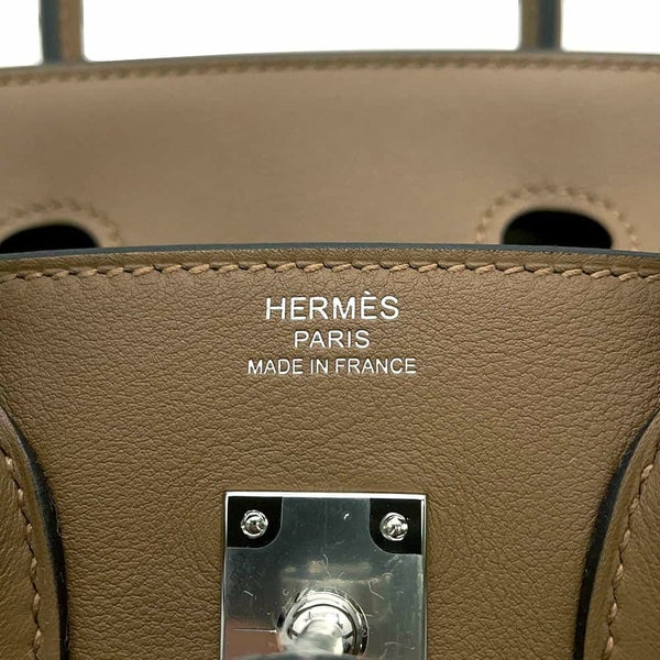エルメス バーキン25 ヴェルソ アルザン/ベージュマルファ/シルバー金具 スイフト W刻印 HERMES Birkin ハンドバッグ