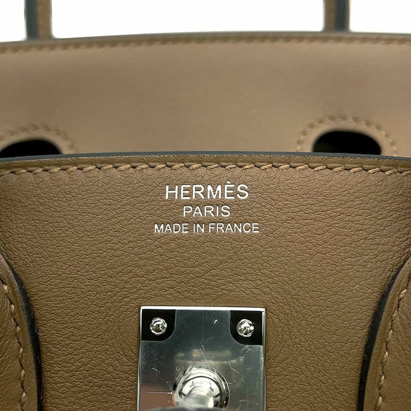 エルメス バーキン25 ヴェルソ アルザン/ベージュマルファ/シルバー金具 スイフト W刻印 HERMES Birkin ハンドバッグ