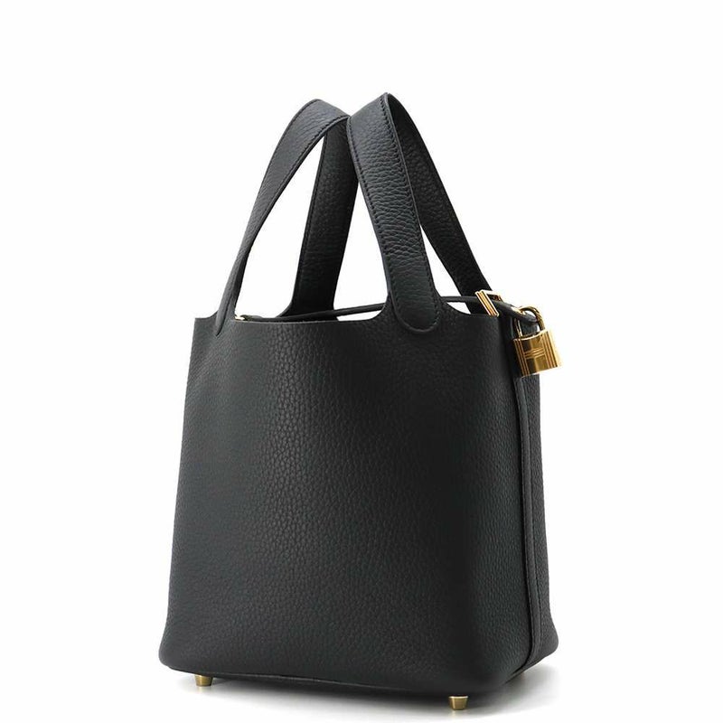 エルメス ハンドバッグ ピコタンロックPM ブラック/ゴールド金具 トリヨンクレマンス W刻印 黒